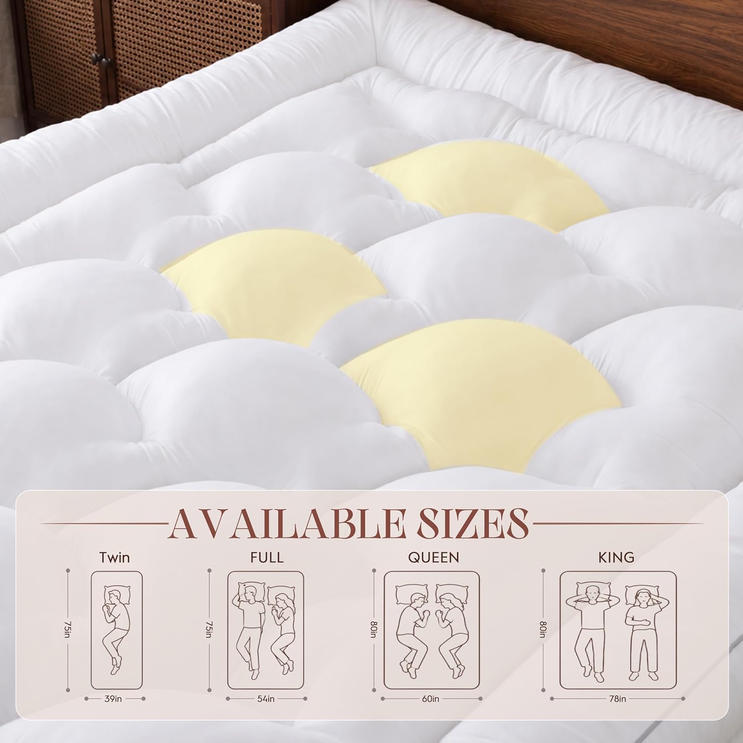 5 Inch Queen Size Memory Foam Mattress Topper, Breathable Cooling Gel Pillow Top Bed Topper, Pressure Relieving Soft Supportive Mattress Pad For Back Pain, 60X80X5 Inch