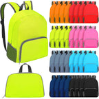 48 Pcs 17 Inch Foldable Backpacks In Bulk Classic Back Packs Colorful Book Bags Lightweight Basic Bookbags Wholesale For Homeless Student School Supply Outdoor Travel