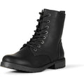 Amazon Essentials Women'S Lace-Up Combat Boots With Lug Sole And Side Zipper