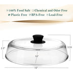Le'raze 10inch Glass Microwave Splatter Cover for Food - 100% Food Grade BPA & Lead Free - Dishwasher Safe - Cookware & Bakeware Serving Dish Plate Mess Guard Lid with Easy Grip Silicone Handle Knob