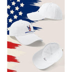 United States 250th Anniversary Celebration Hat, Low Profile Patriotic Cap Adjustable Baseball Cap for Men Women White
