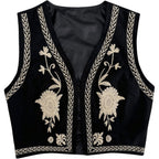 Verdusa Women'S Cowgirl Vest Western Outfit Linen Vest Embroidered Boho Tops