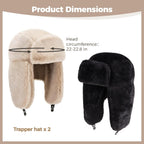 Cozy Plush Winter Hats Men Women Trapper Trooper Hat with Earflaps Windproof Russian Ushanka Hats Outdoor Skiing Cap