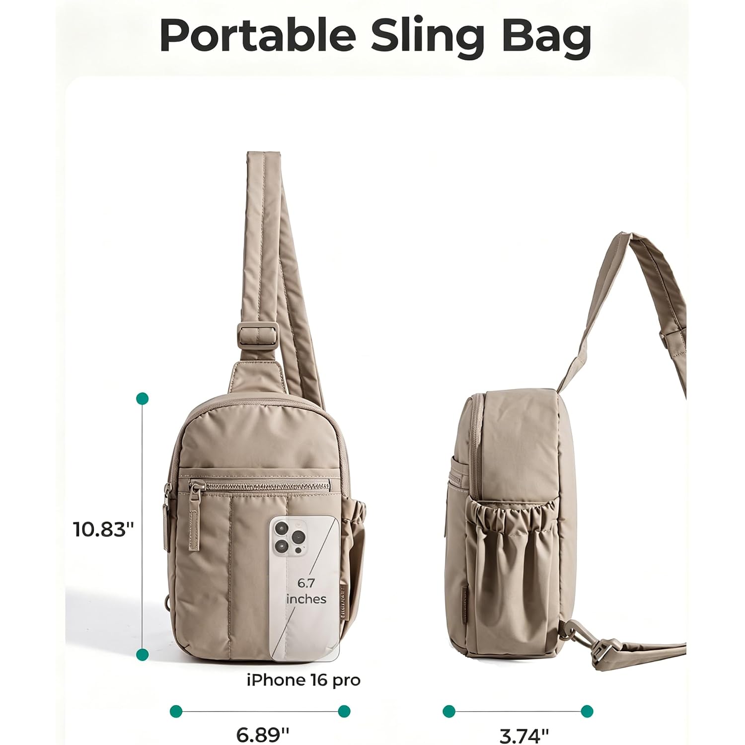 Bagsmart Small Crossbody Bags For Women, Puffer Sling Bag Fanny Packs, Purses Hobo Handbag For Daily Travel Hiking