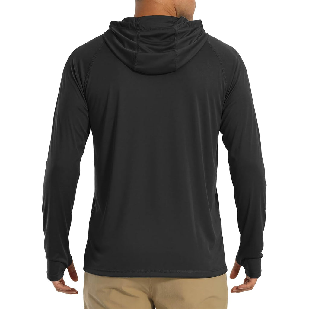 Magcomsen Men'S Hooded Upf 50+ Sun Protection T Shirts Long Sleeve Athletic Fishing Shirts Rash Guards