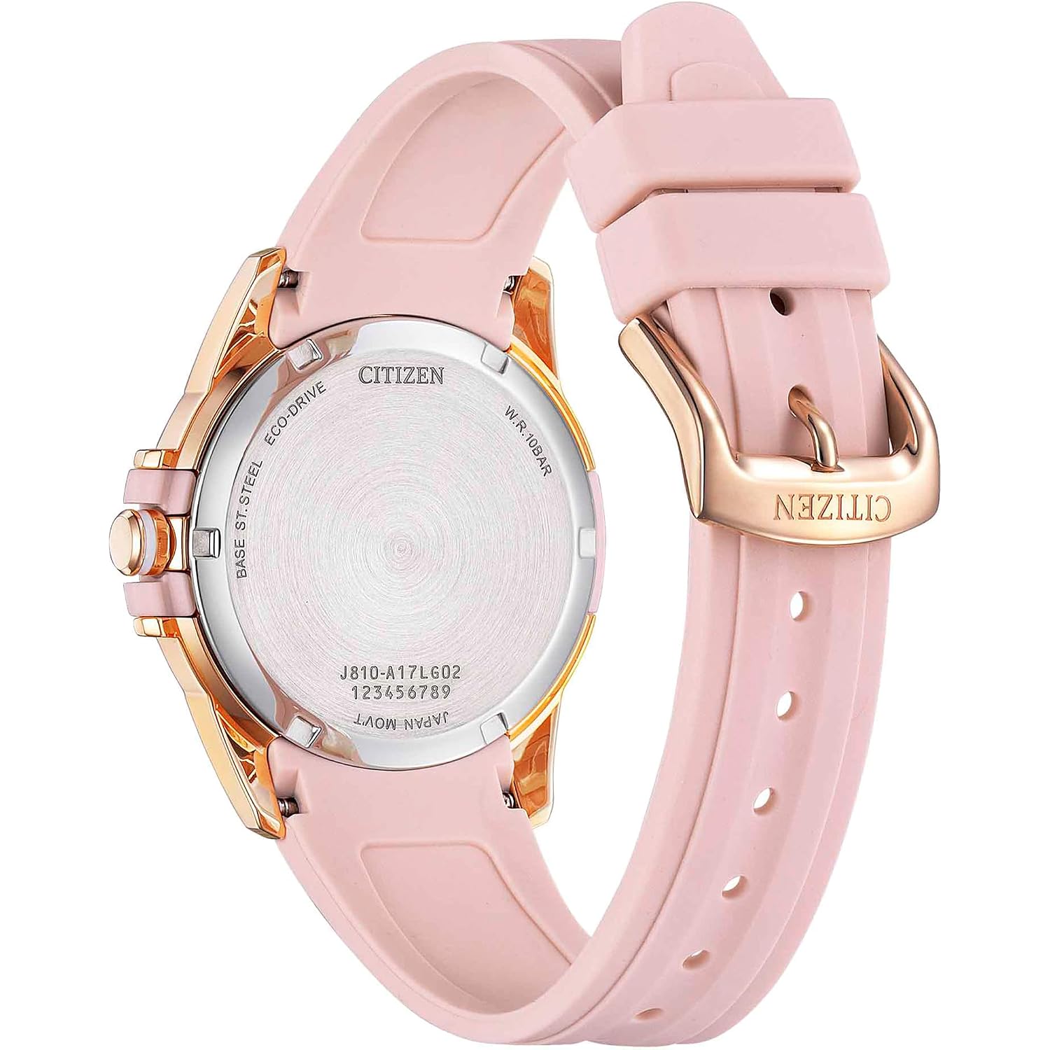 Citizen Women'S Eco-Drive Weekender Sport Casual, Rose Gold-Tone Stainless Steel Watch, Pink Silicone Strap, White Dial (Model: Fe6138-05B)
