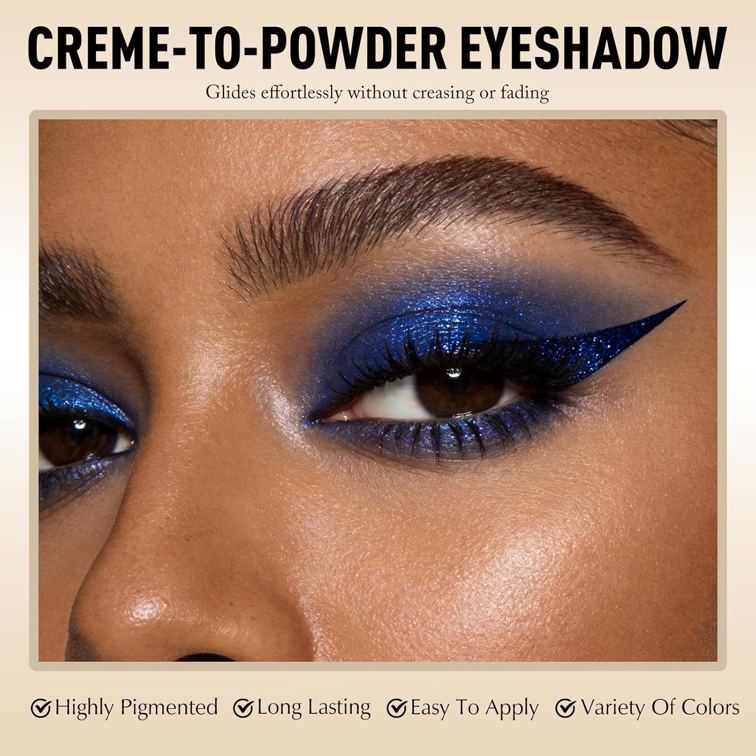 Blue Glitter Eyeshadow Stick, Shimmer Cream Eye Shadow Pencil Long Lasting Buildable Sparkling Face Highlighter Makeup, Lightweight Smudge Proof Smoky Eyeshadow for Quick Application