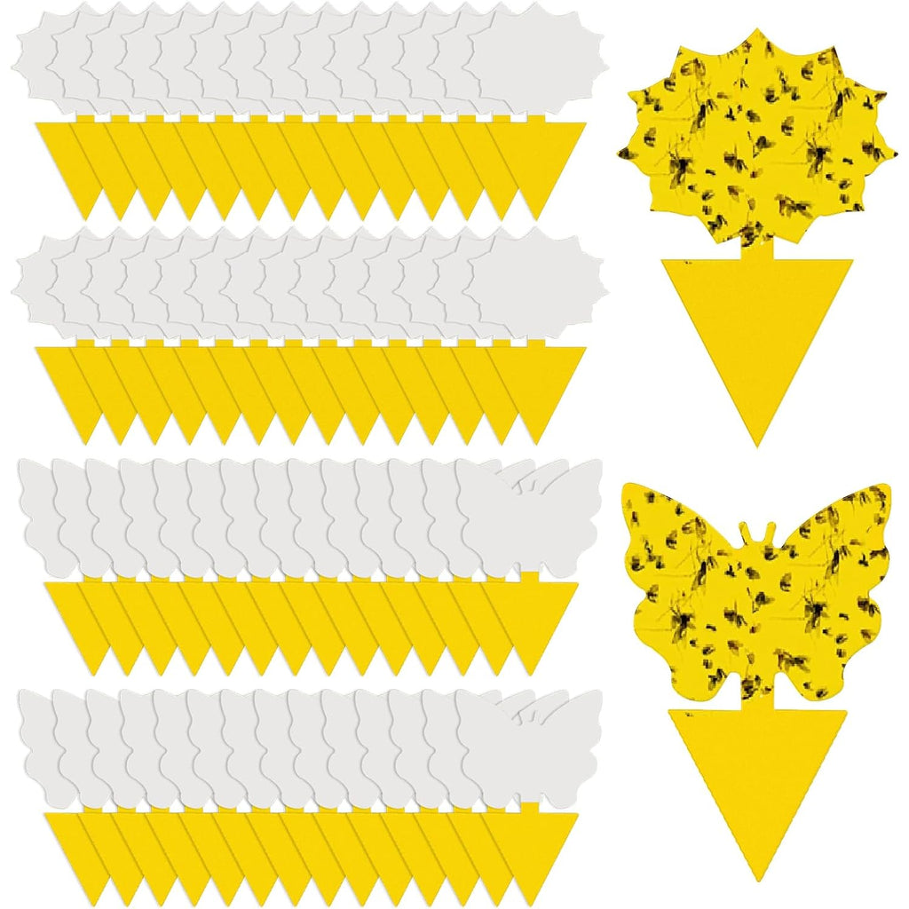 58 Pack Yellow Sticky Gnat Traps For Plants - Fungus Gnat Killer, Fruit Fly Traps For Indoors, Gnat Sticky Traps For Plants, Family Friendly Design, Sunflower + Butterfly Shapes