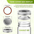 Canning Lids And Rings Regular Mouth, 24Pcs Split Type Metal Mason Jar Lids With Bands For Regular Mouth Ball, Kerr Jars - Food Grade With Silicone Airtight Seal Small Canning Lids (70Mm)