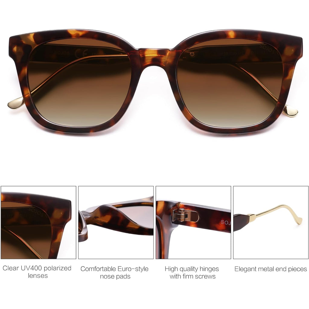 Sojos Classic Square Polarized Sunglasses Womens Mens Retro Trendy Uv400 Sunnies Sj2050