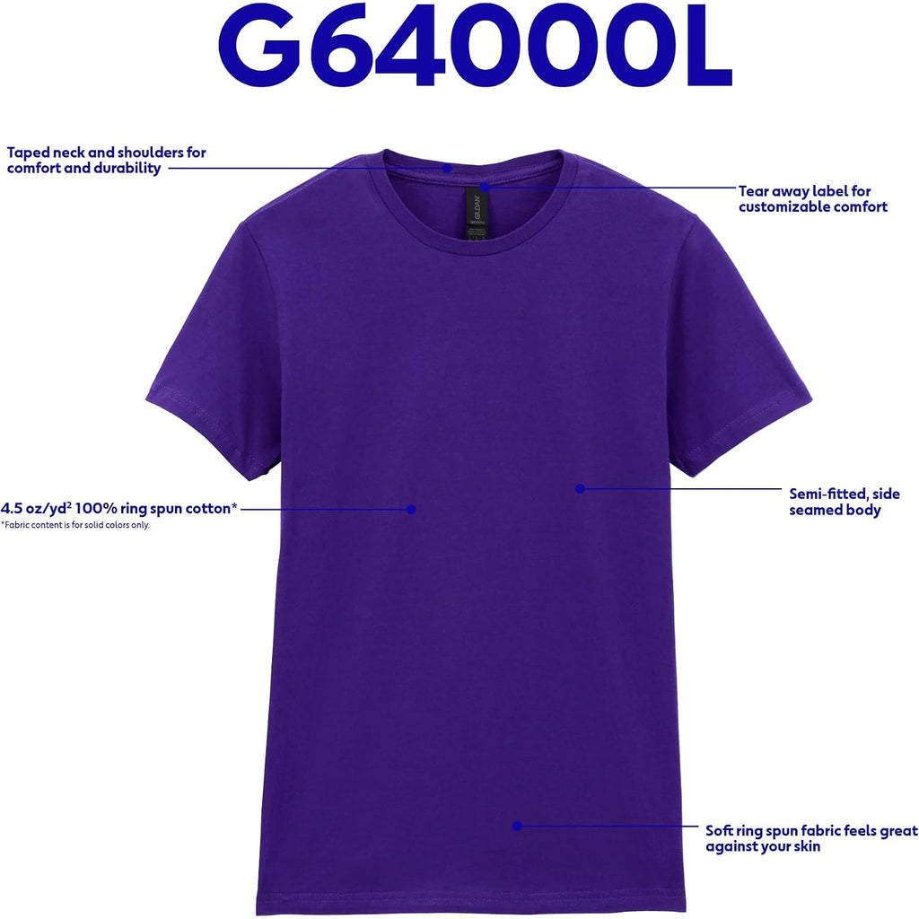 Gildan Womens Softstyle Cotton T-Shirt, Style G64000L, Multipack
