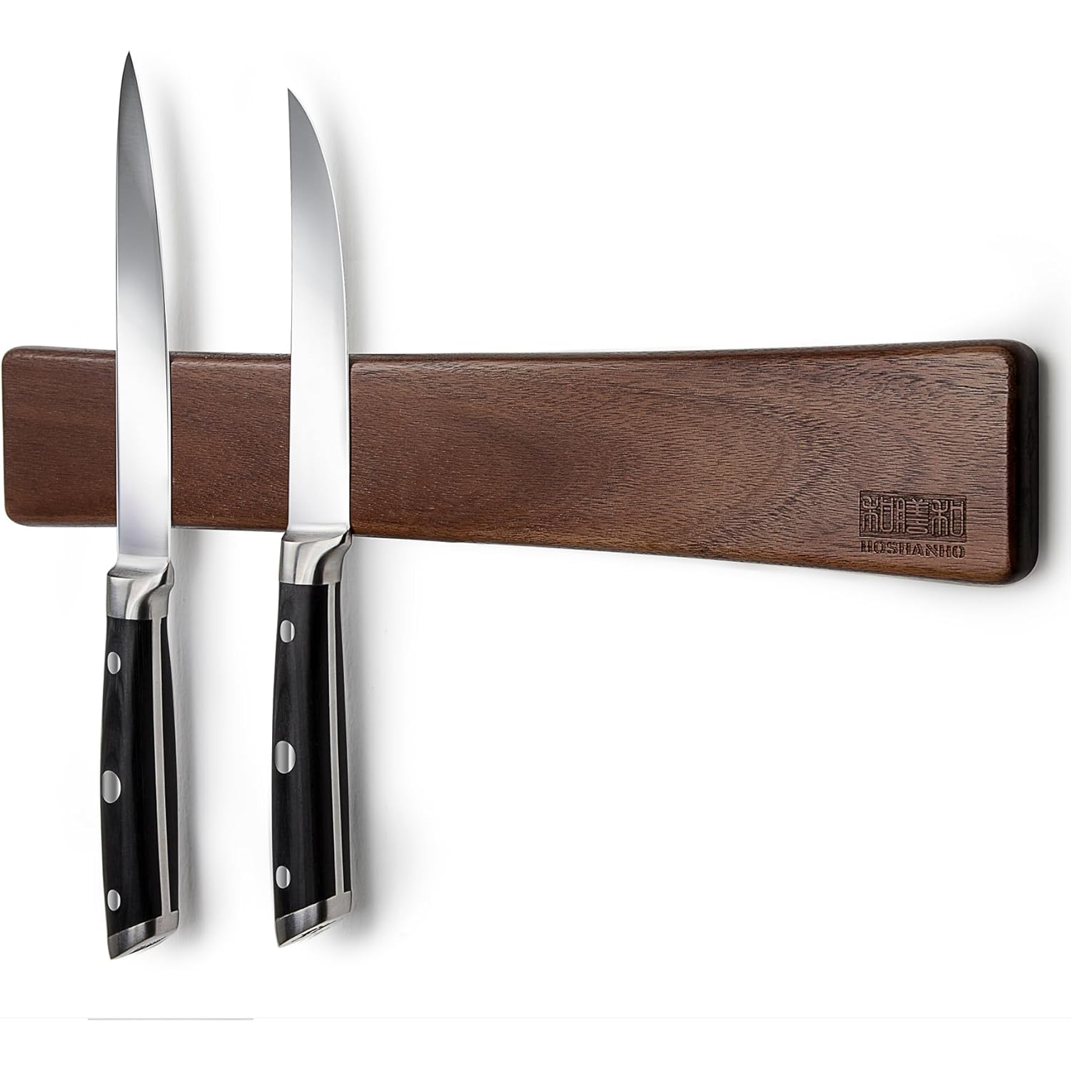 HOSHANHO Magnetic Knife Strips, Magnetic Knife Holder for Wall 16 Inch, Acacia Wood Knife Magnetic Strip Use as Knife Bar, Knife Holder for Kitchen Utensil Organizer