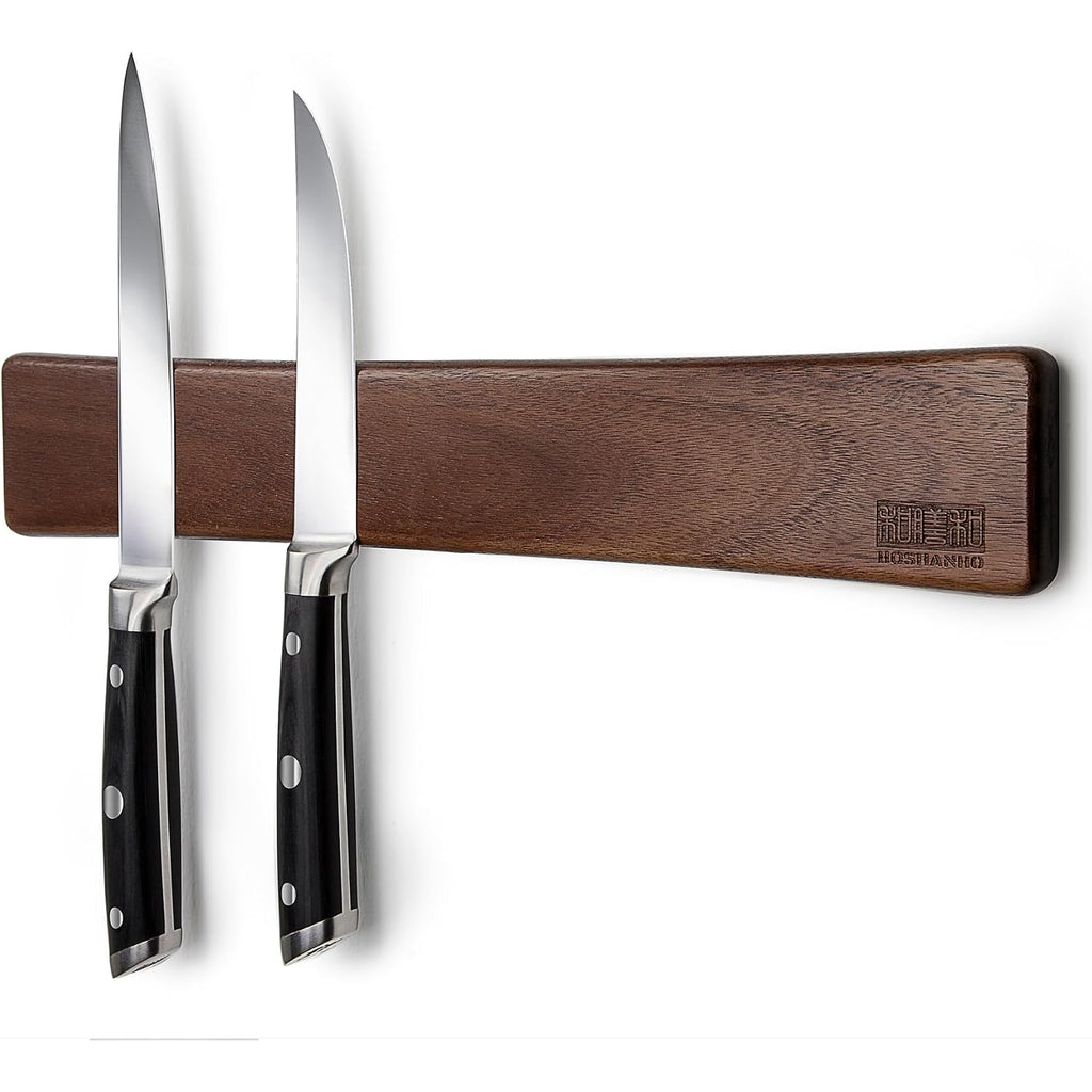 Hoshanho Magnetic Knife Strips, Magnetic Knife Holder For Wall 16 Inch, Acacia Wood Knife Magnetic Strip Use As Knife Bar, Knife Holder For Kitchen Utensil Organizer