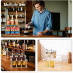 Acrylic Coffee Syrup Organizer, 2 Tier Coffee Syrup Rack (6 Bottle Capacity), Syrup Bottle Holder Stand For Coffee Bar, Kitchen Countertop Syrups, Condiments And Wine (Transparent)