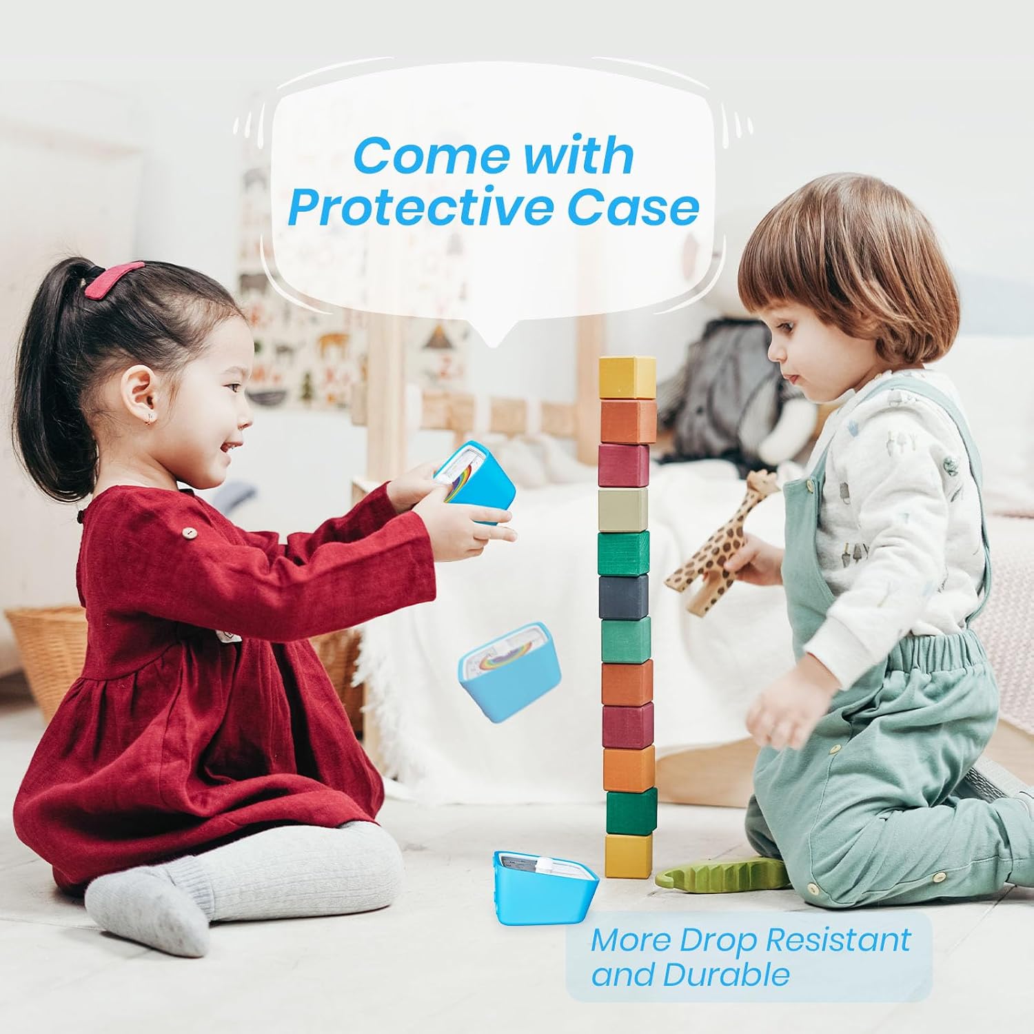Rainbow Visual Timer, 60-Min Countdown Timer For Kids, Blue | Protective Case, Silent Time Management Tool, Mute And Ringing Alarm Available, Low Power Reminder, For Study, Game, Work Etc