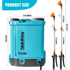 Sideking 4 Gallon Battery Powered Backpack Sprayer, 100 Psi Adjustable Electric Weed Sprayer For Lawn & Garden, Compatible With Makita 18V Battery, 5 Nozzles, Battery & Charger Included
