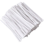 100 Pieces 5" Reusable White Paper Bread Twist Ties, White Twist Ties Bag Ties For Bags Bread Wire Ties Reusable Twist Tie For Treat Party Cello Candy Bread Coffee Bags Cake Pops