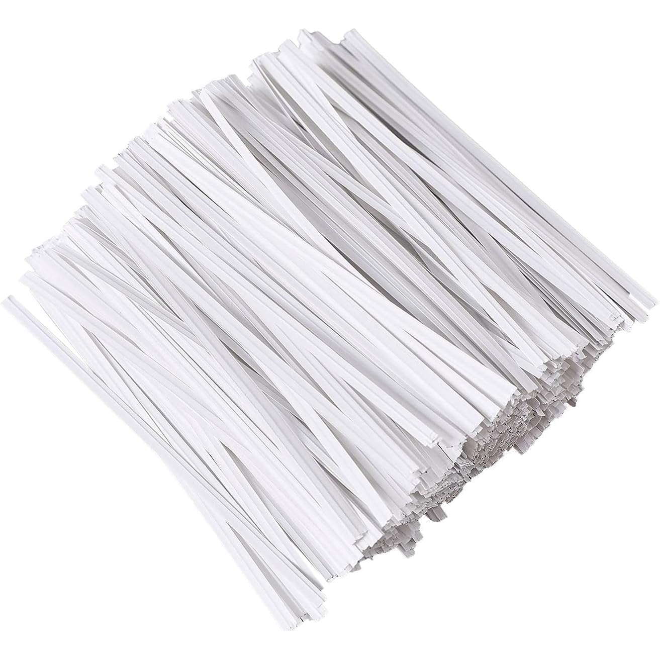 100 Pieces 5" Reusable White Paper Bread Twist Ties, White Twist Ties Bag Ties For Bags Bread Wire Ties Reusable Twist Tie For Treat Party Cello Candy Bread Coffee Bags Cake Pops