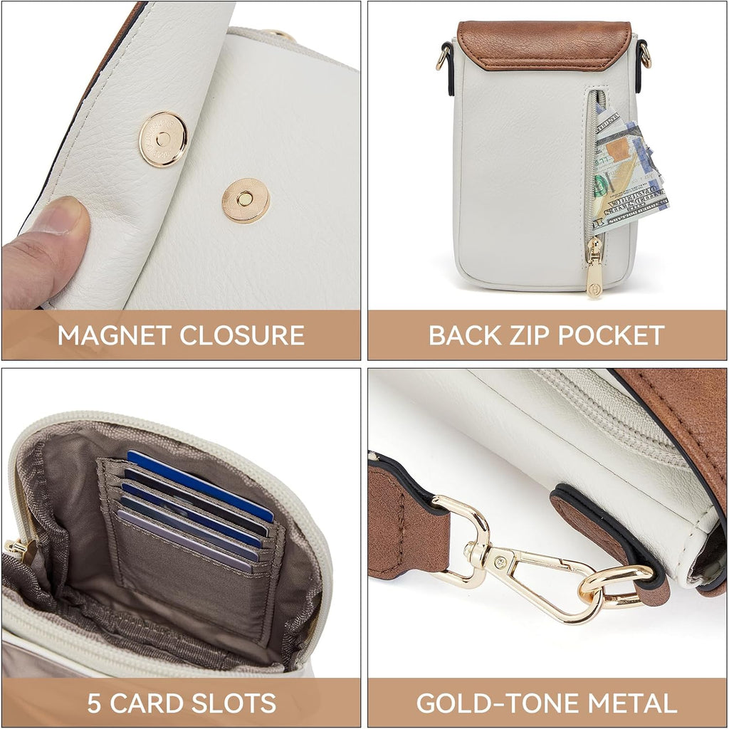Bostanten Crossbody Bags For Women Cell Phone Purse Leather Wallet Handbags With Card Slots