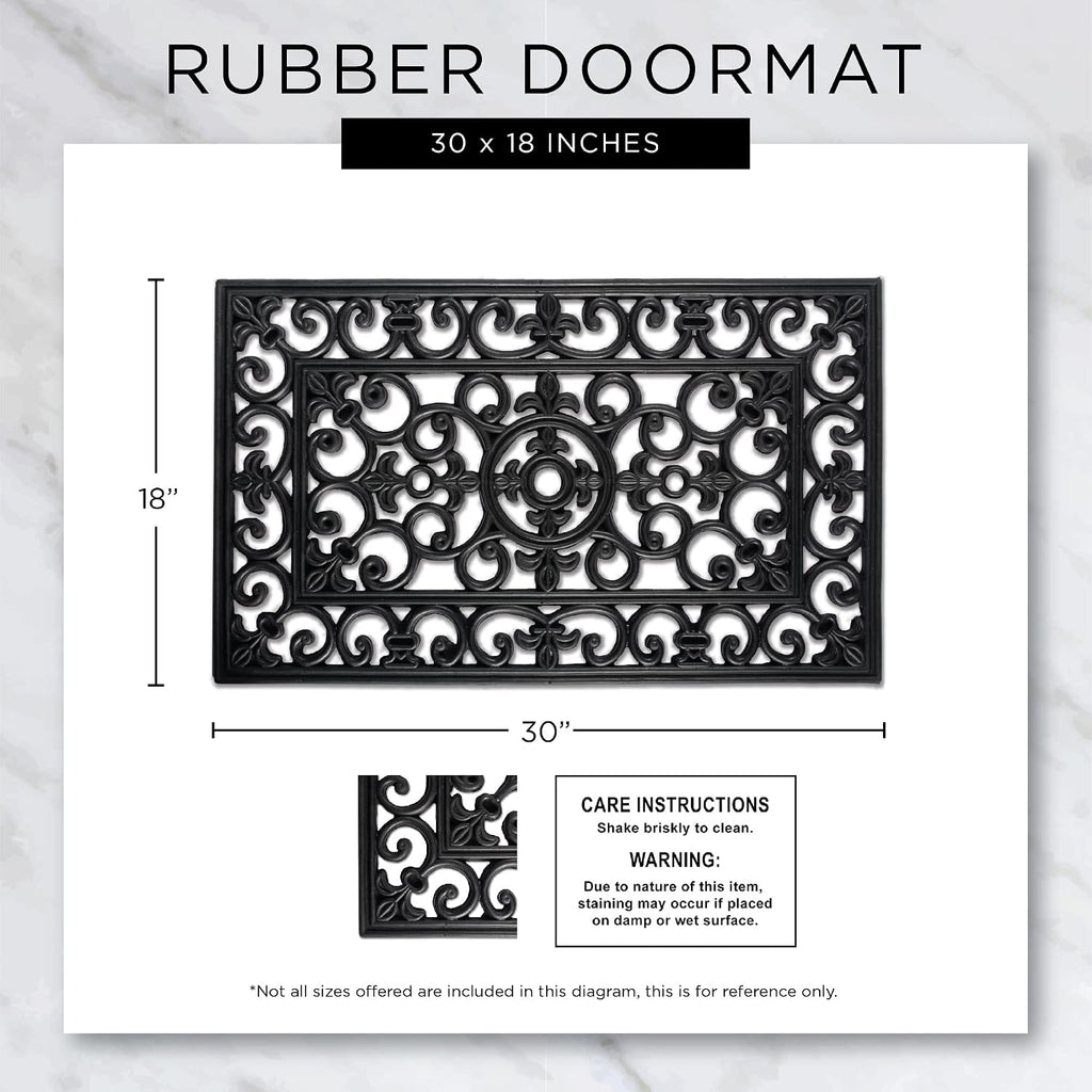 Dii Rubber Doormats Collection All Weather, 18X30, Lattice