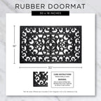 Dii Rubber Doormats Collection All Weather, 18X30, Lattice