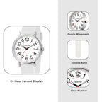 Women's Analog Nurse Watch with Second Hand for Nursing, 12/24 Time, Silicone Band, Easy Read