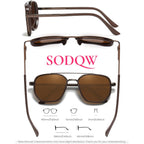 Tangle Free Aviator Sunglasses For Women Polarized Square Frame With Uv400 Protection Sun Glasses For Driving