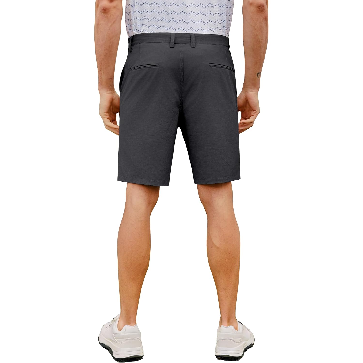 Mens Hybrid Golf Shorts Lightweight Stretch Dress Casual Shorts Quick Dry 9 Inch Inseam With Zip Pockets