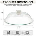OEC Lighter Weight Tempered Glass Microwave Splatter Cover - 11.5 inch (Inner Diameter 10.6”) - Heat-Resistant -Durable Glass Lid with Vent, Silicone Knob, Dishwasher Safe, 100% Food Grade - BPA Free