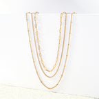 CONRAN KREMIX Waterproof Gold Necklace Layered Necklaces for Women Non Tarnish,14k Gold Plated Stainless Steel Dainty Stack Thin Chain Necklace Set for Women Gifts Jewelry
