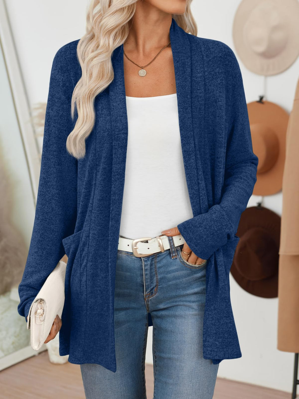 LILLUSORY Cardigan for Women Lightweight Cardigans Fall Fashion Outfits | Open Front Long Cardigan with Pockets, Business Casual Travel Outfits