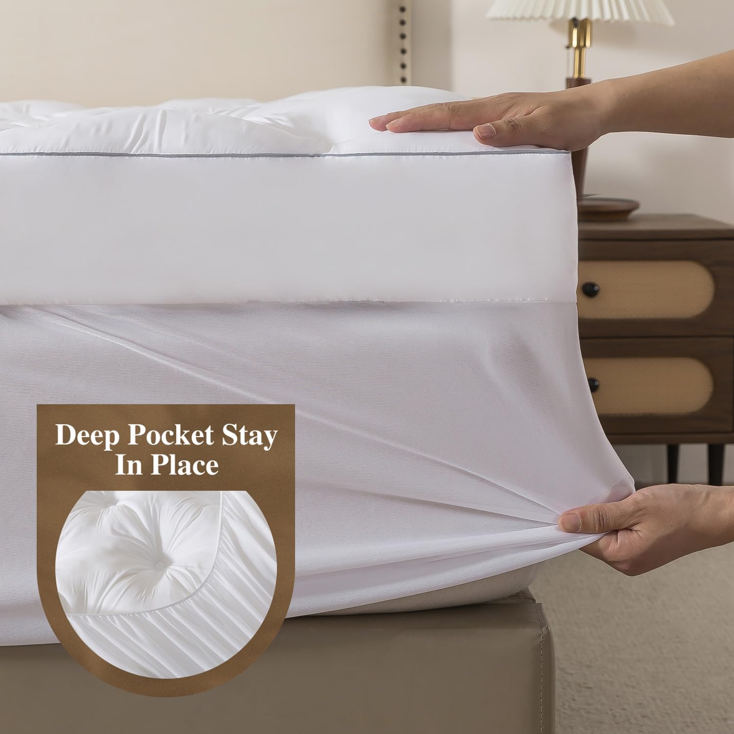 Whatsbedding 5 Inch Memory Foam Mattress Topper (Queen, 60X80),Deep Pocket