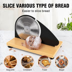 Manual Bread Slicer Adjustable Thickness For Homemade Sourdough | Hand Crank Bread Cutter With Scale & Stable Suction Cups & Wood Base For Even Slicing Perfect Baking Gift For Home Bakers