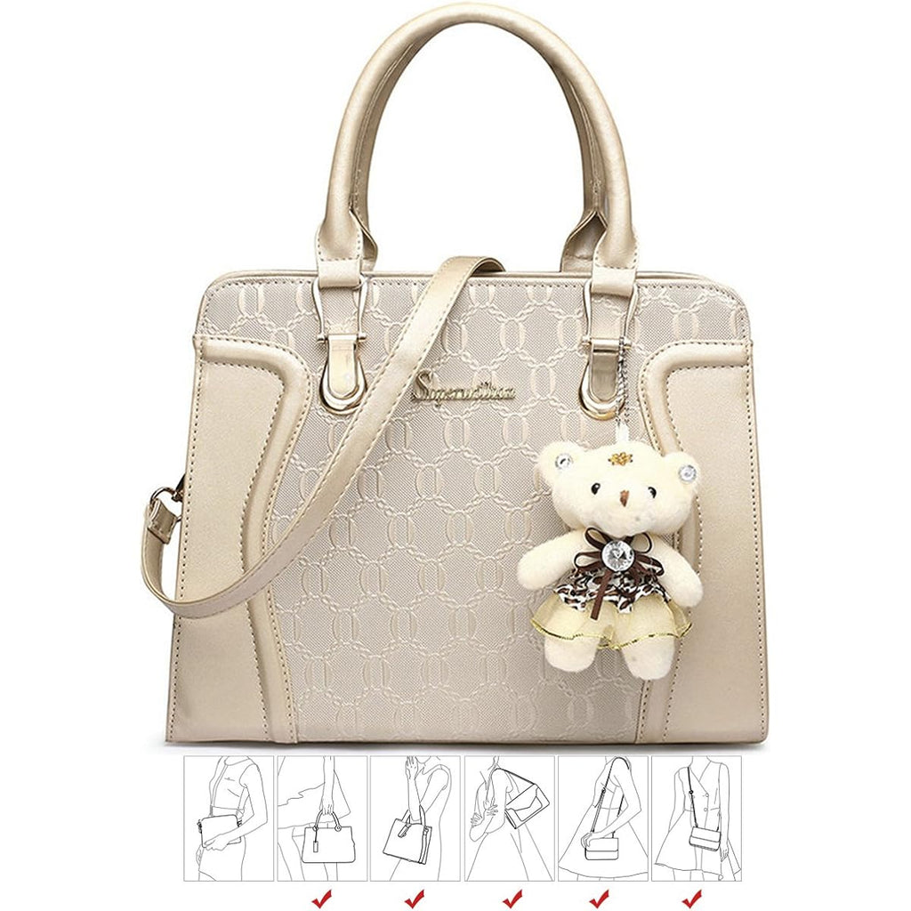 Women's Fashion Handbags Tote Bags Shoulder Bag Top Handle Satchel Purse Set 4pcs