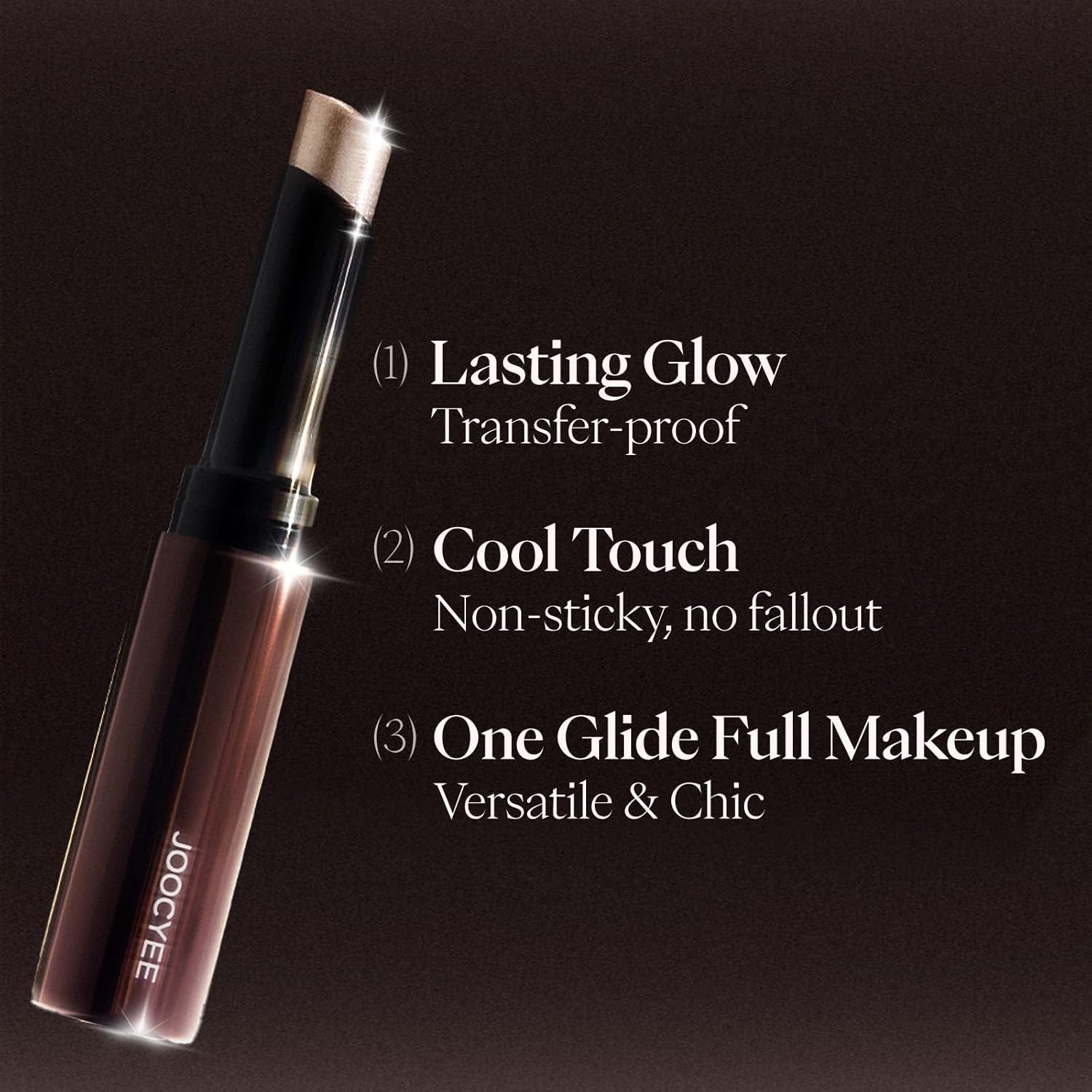 Joocyee Jelly Eyeshadow Stick, Cool-Touch Cream Eyeshadow Pencil with High-Impact Shimmer, Transfer-Resistant and Buildable Glitter Eye Makeup, Long Lasting Dewy Finish - Olivine Light