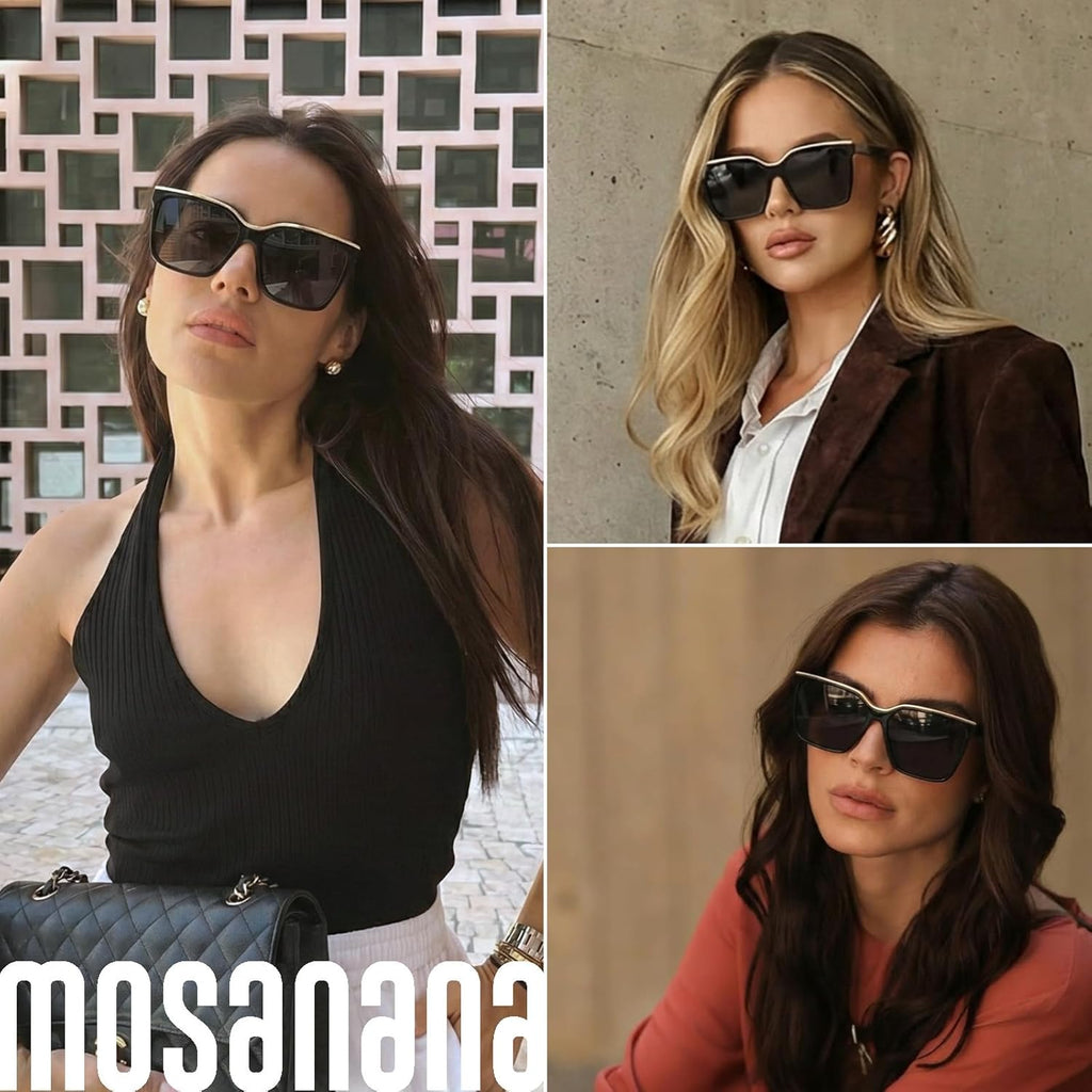 mosanana Square Trendy Polarized Oversized Sunglasses for Women Men 2025 UV400 MS52367