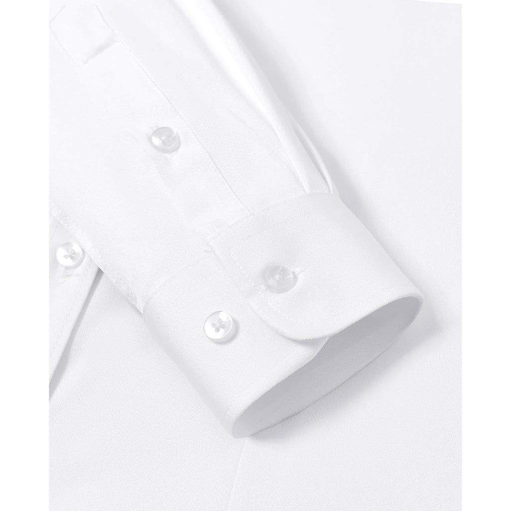 Button Down Shirts for Women: Wrinkle Free Long Sleeve Classic Fit Collared Dress Shirt Solid Formal Office