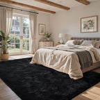 5x7 Black Area Rugs for Living Room, Large Fluffy Shag Bedroom Rugs Non-Slip, Ultra Soft Plush Carpet for Nursery Kids PlayRoom Dorm Office Indoor Modern Carpets