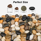 River Rocks, Decorative Ornamental Pebbles,Garden Landscaping Stones | Gravel Filler For Home Decoration Flower Bed Fish Tank Plants Vases Succulents
