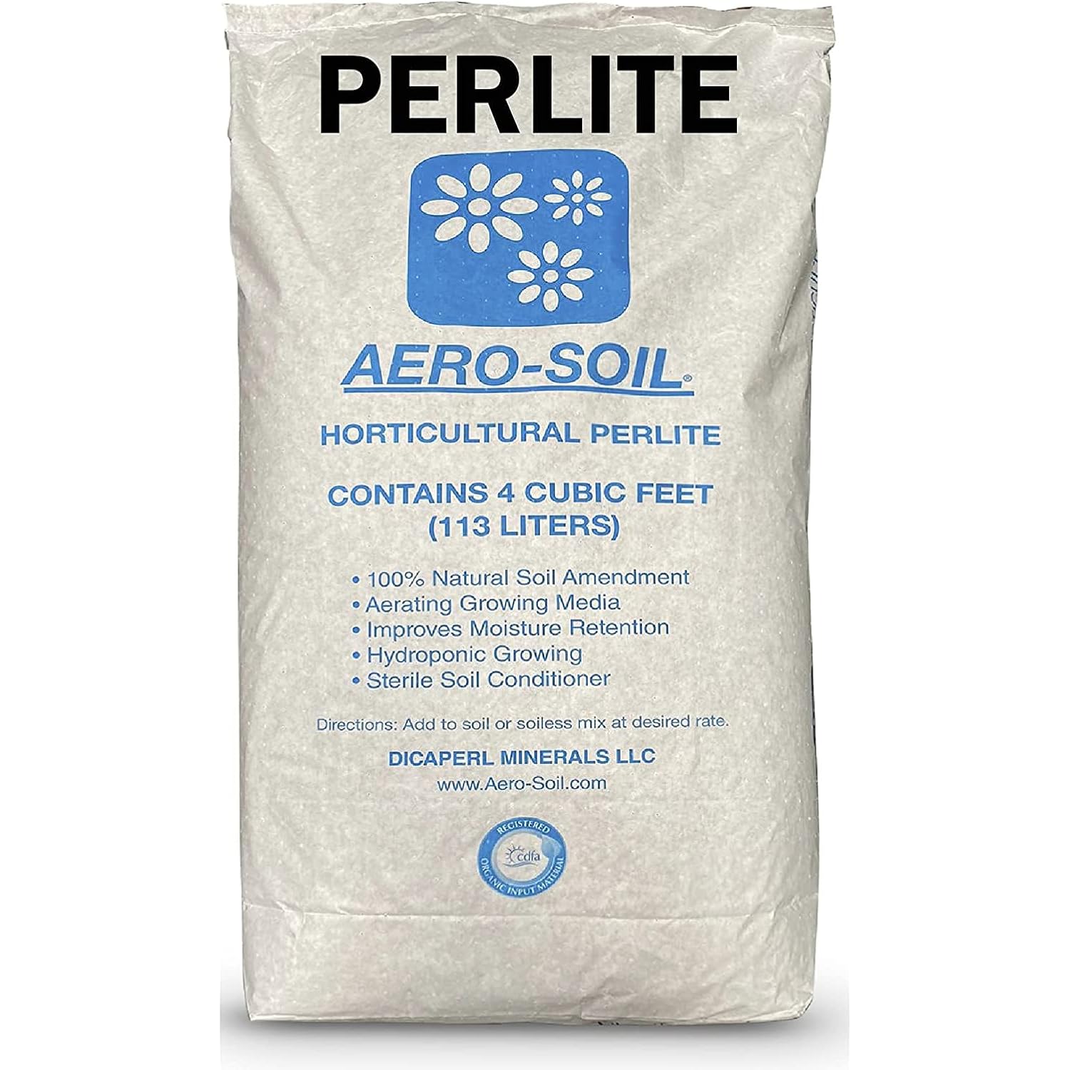 Aerosoil Perlite Premium Horticultural Grade Soil Additive Drainage And Growth - Coarse 4 Cubic Foot
