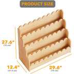 Spaceaid 4-Tier Scalloped Bookshelf, Montessori Bookcase For Toddlers, Wooden Book Shelf Organizer Display Furniture For Kids Rooms, Playroom, Nursery And Classroom, 29.6“ Wide, Natural