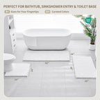 Bathroom Rugs Non Slip Washable 32x20, Extra Thick Soft Chenille Absorbent Bath Mat, High Density Barrier Non Slip Backing, Quick Dry Plush Shaggy Floor Carpet for Tub&Shower, White