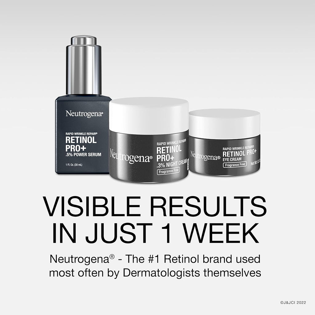 Neutrogena Rapid Wrinkle Repair Retinol Pro+ Anti-Wrinkle Eye Cream, Targeted Eye Cream For Wrinkles & Dark Circles, Formulated Without Fragrance, Dyes, Phthalates, And Parabens, 0.5 Oz