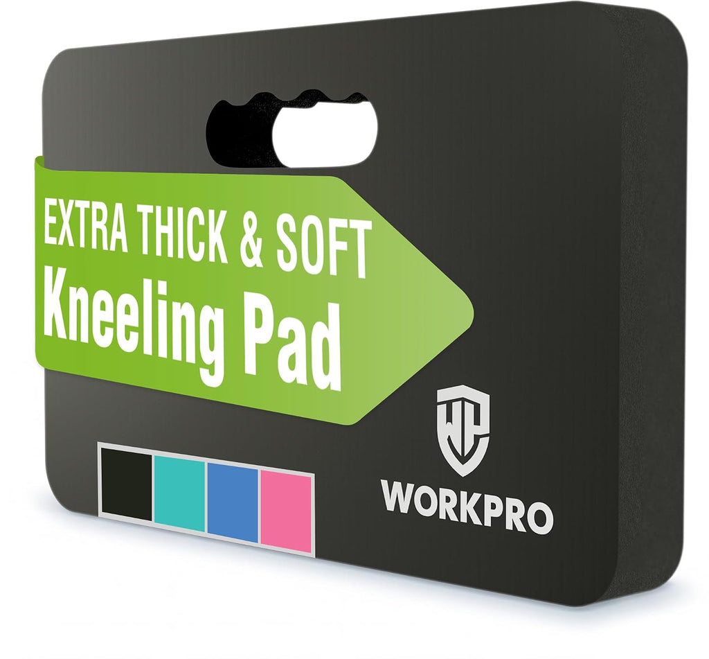 Workpro Extra Thick Kneeling Pad, 1 Pack, Black, 17.5 X 11 X 1.5 In | Soft Nbr Foam Cushioning For Knee, Large Foam Kneeler Mat, For Gardening, Bathing Baby, Exercise, Workout Supplies