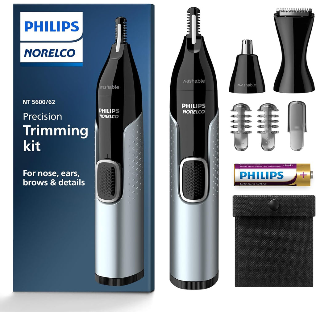 Norelco Philips Nose Trimmer 5000 for Nose, Ears, Eyebrows Trimming Kit, NT5600/62
