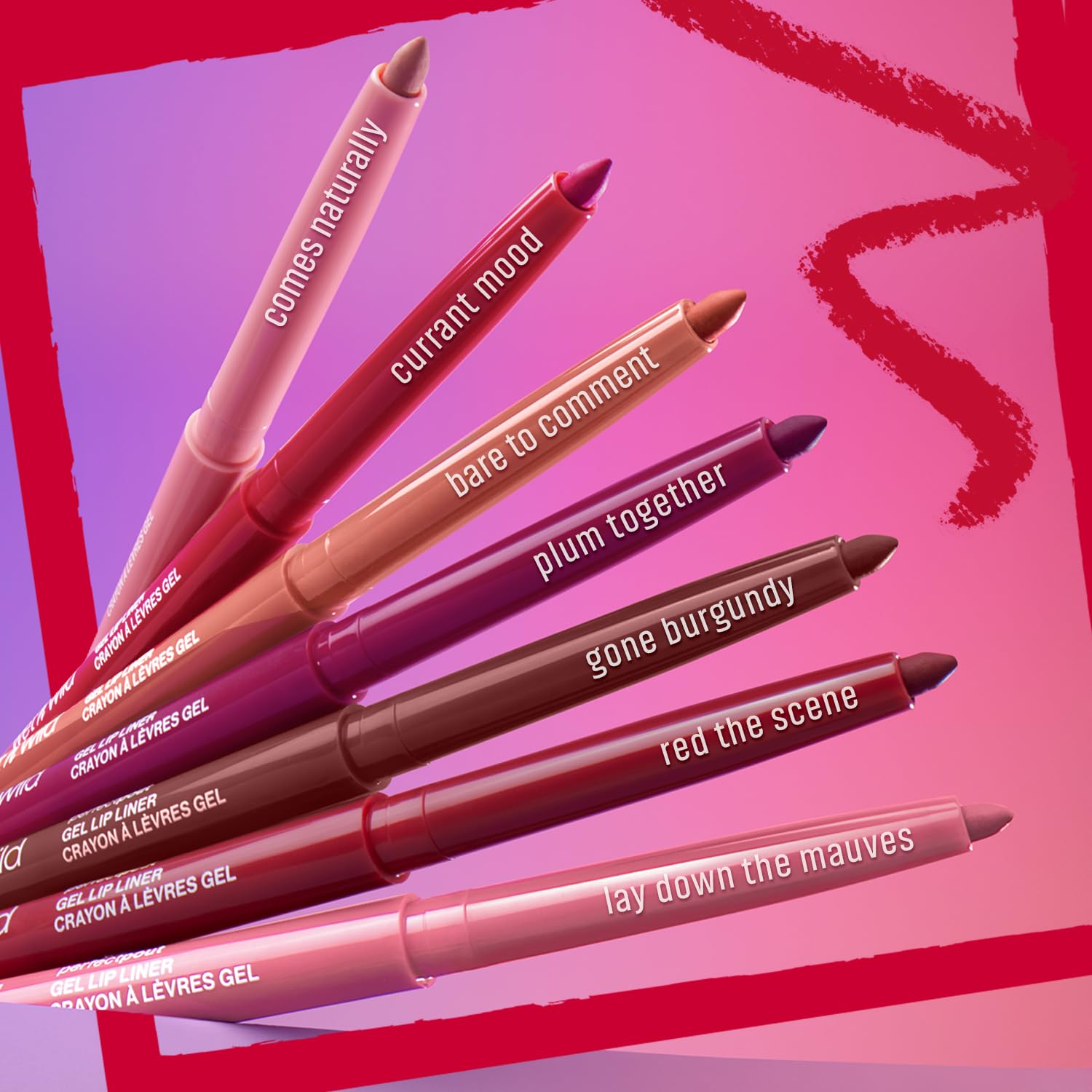 wet n wild Perfect Pout Matte Retractable Gel Lip Liner Pencil, Rich Creamy Long Lasting Color, Well-Defined and Flawless Application, Vegan & Cruelty-Free - Purple Lay Down the Mauves