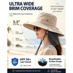 Waterproof Bucket Rain Hat For Women Wide Brim Summer Upf50+ Cowboy Sun Hat Men Foldable Soft Floppy Beach Hat