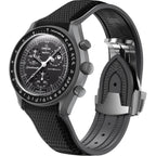 Strap For Omega X Swatch Moonswatch Watch 20Mm,Folding Buckle Band Compatible Omega X Swatch Moonswatch Speedmaster,Curved No Gap Replacement Strap For Men Women