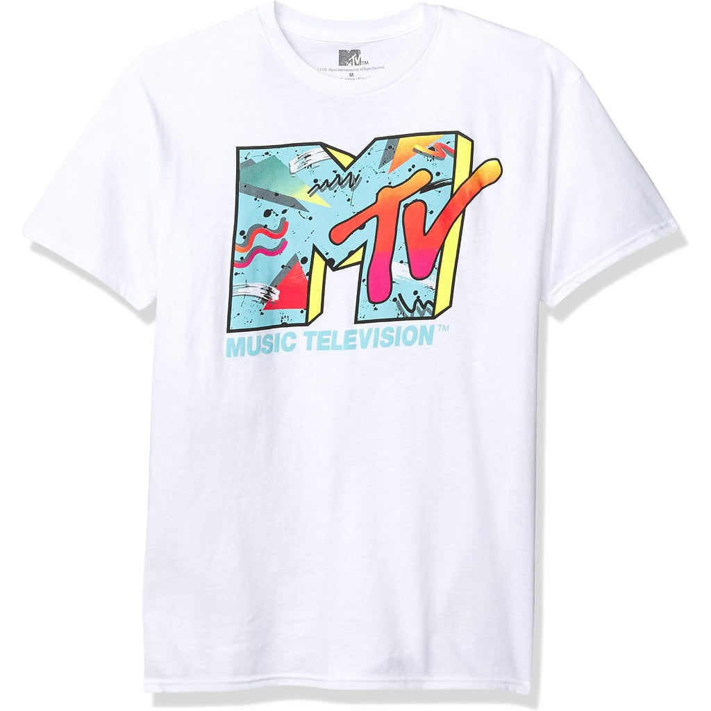 Mtv Men’S Retro Logo T-Shirt - Officially Licensed Short Sleeve Graphic Tee, Adult Unisex Fit