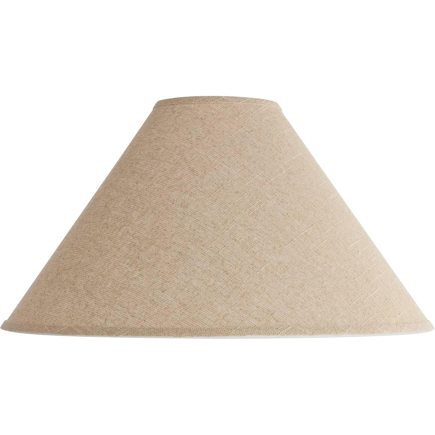 Empire Cottage Core Lamp Shade (Pre-Assembled) Fine Burlap Beige Large 6" Top X 21" Bottom X 13.5" High Spider Fitting With Replacement Harp And Finial
